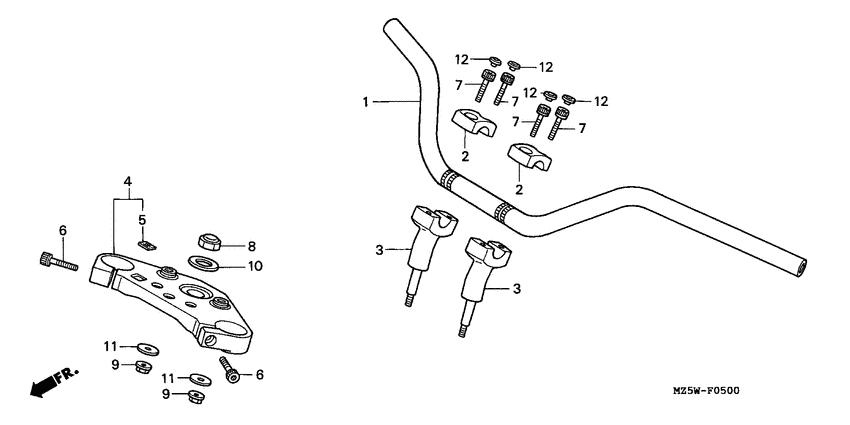 Handle pipe/top bridge