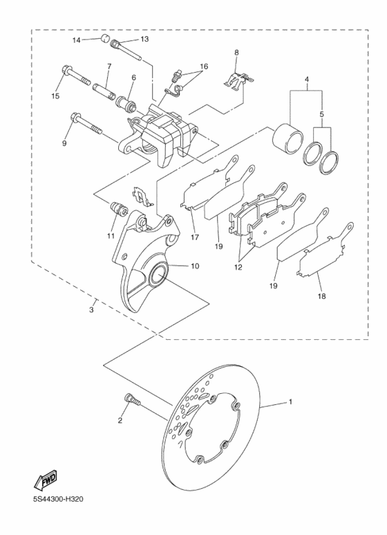 FZ6-NAHG Задний суппорт