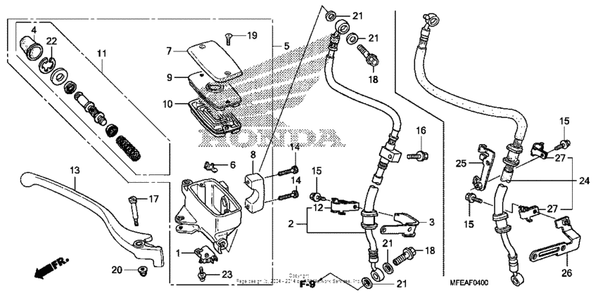 VT750C2B Front brake master cylinder (vt750c2f / c2b)