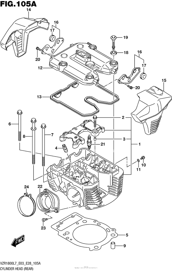Cylinder Head (Rear) (Vzr1800L7 E28)