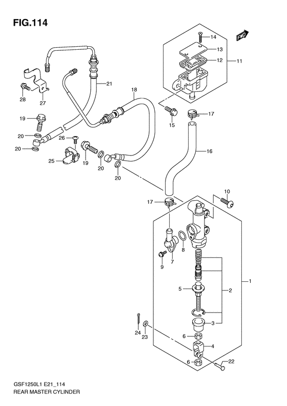 GSF1250 (ABS) Задний тормозной цилиндр