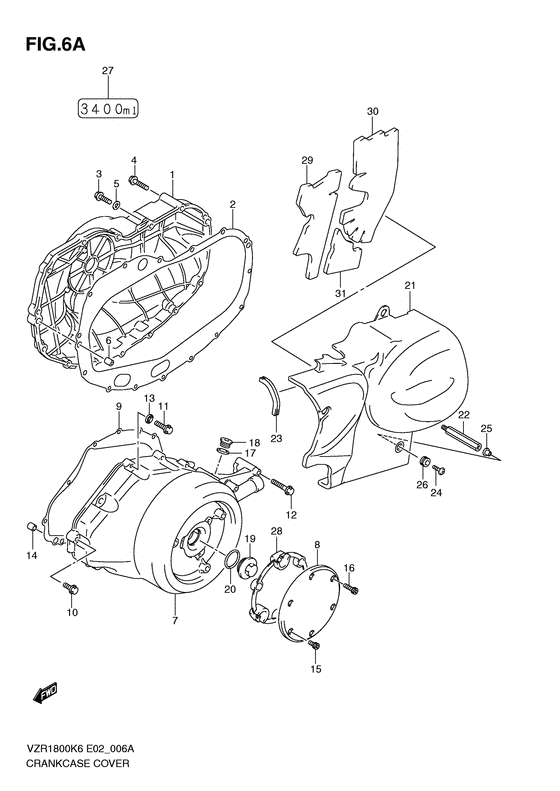Crankcase cover ass`y  (v
