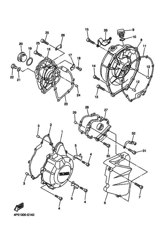 FZ6-SA Crankcase cover ass`y  (v