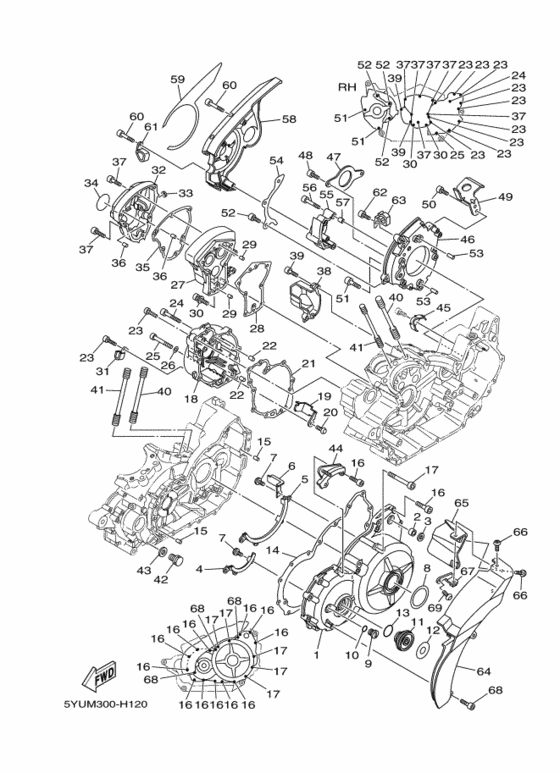 Crankcase cover ass`y  (v