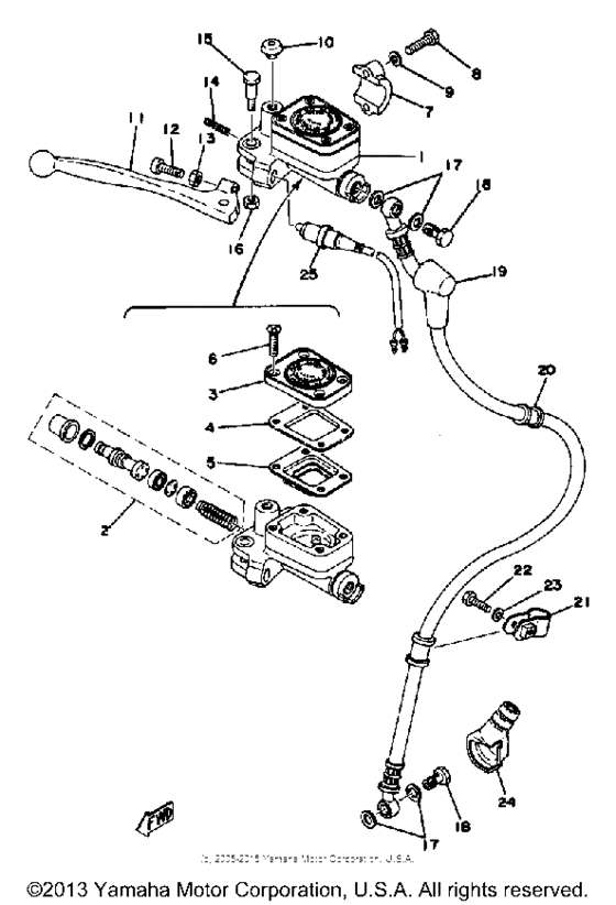 Master cylinder brake hose