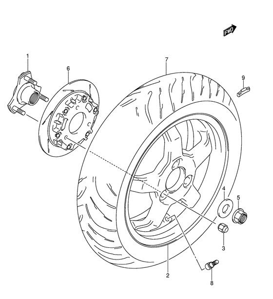 Rear wheel complete assy
