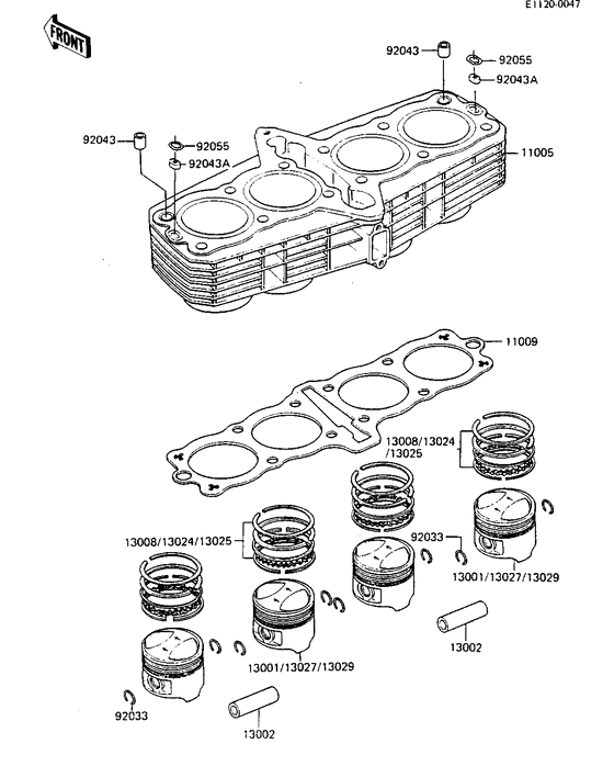 Cylinder/pistons