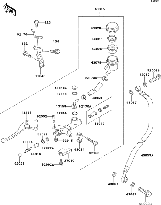 ZX750 Цилиндр сцепления