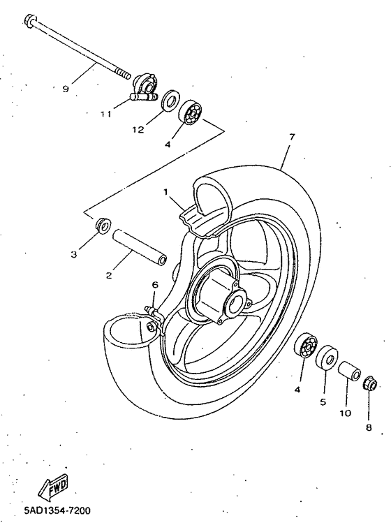 YN50R Переднее колесо