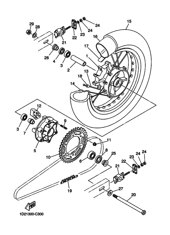 Rear wheel complete assy