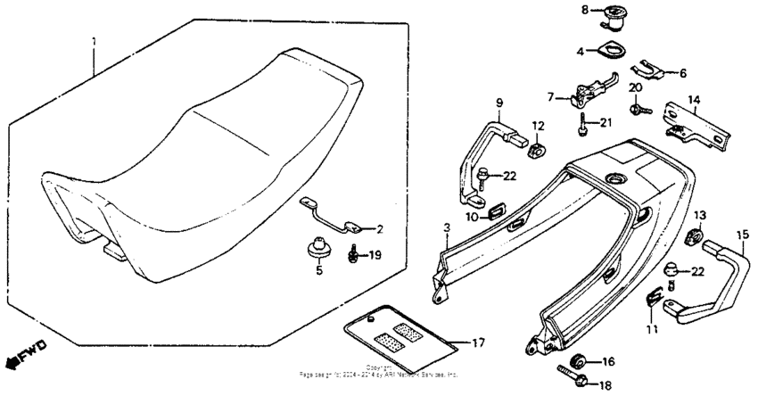 Seat + rear cowl