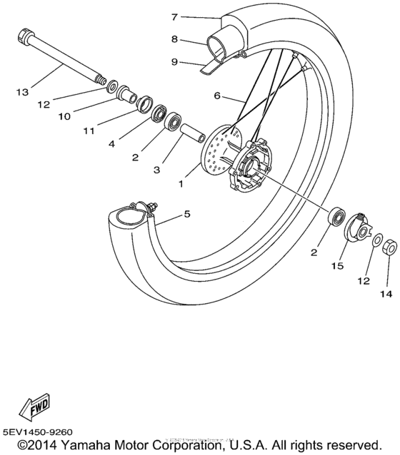 XT225NC Переднее колесо