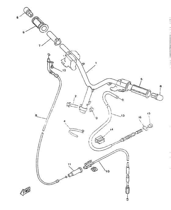Steering handle. cable