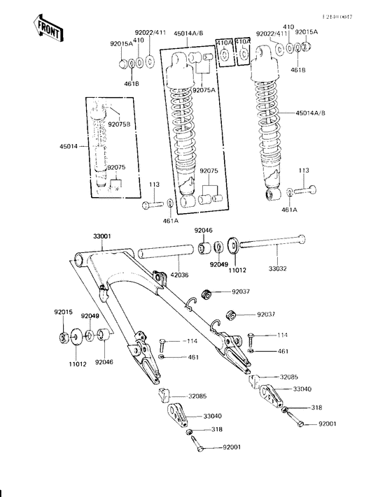 Swing arm/shock abbsorbers