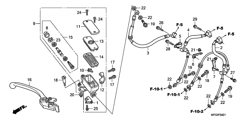 Fr. brake master cylinder