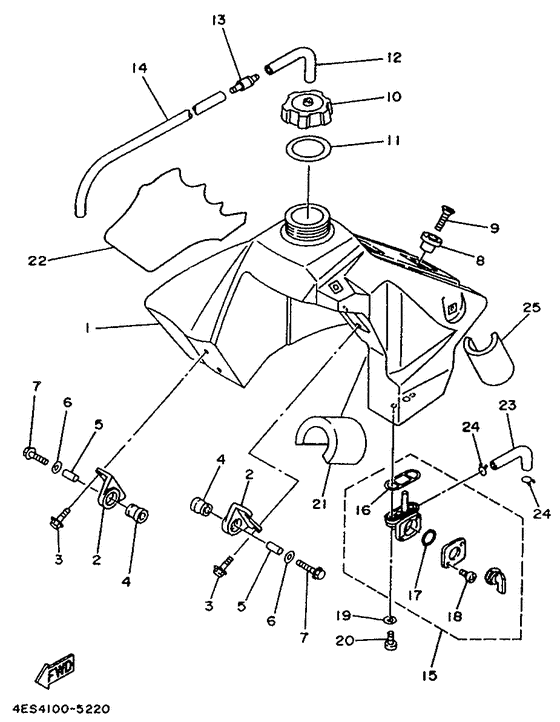 YZ80LC Топливный бак