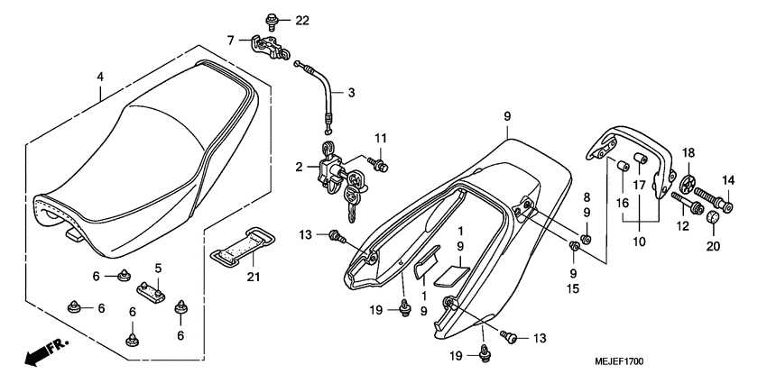 Seat/rear cowl
