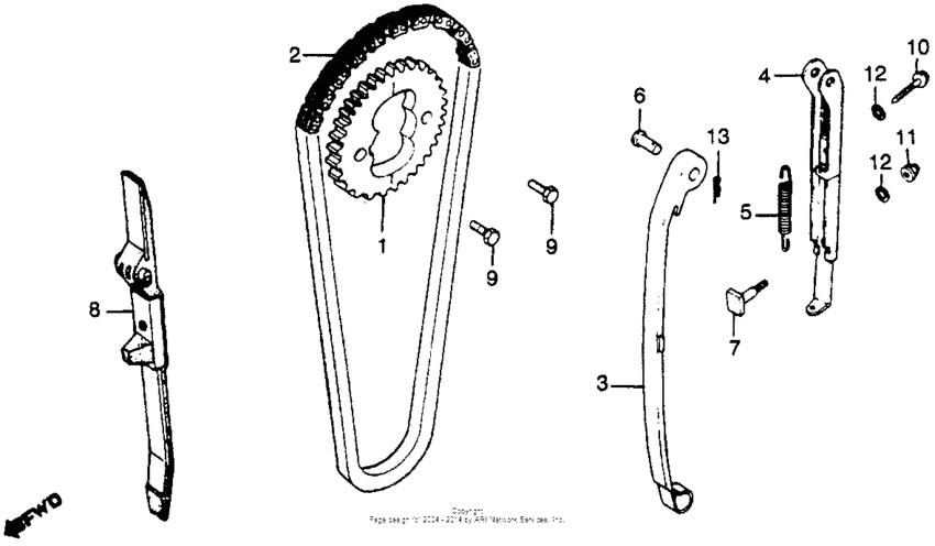 Cam chain + tensioner