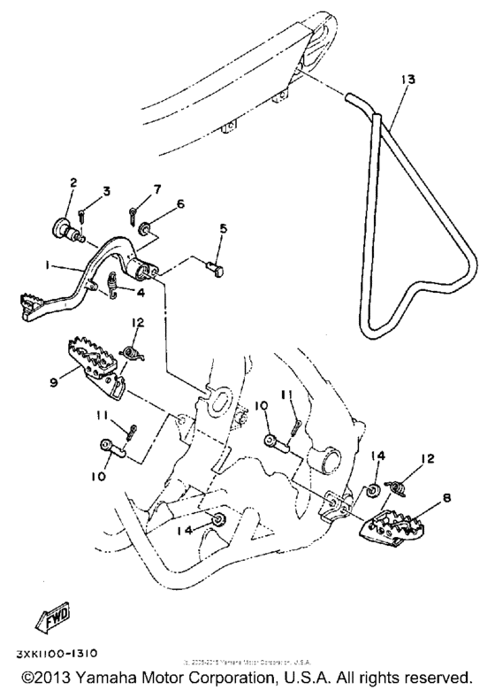 WR250Z Stand - footrest