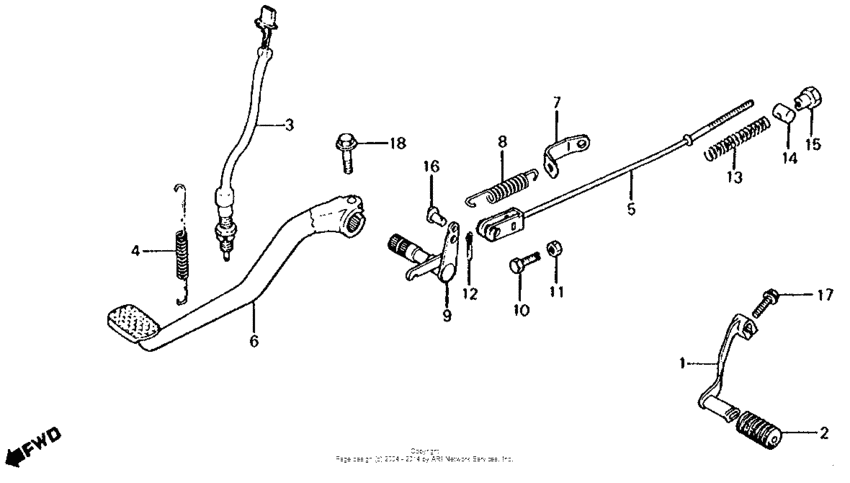 Brake pedal + change pedal