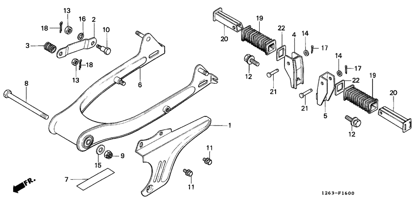 Rear fork/chain case