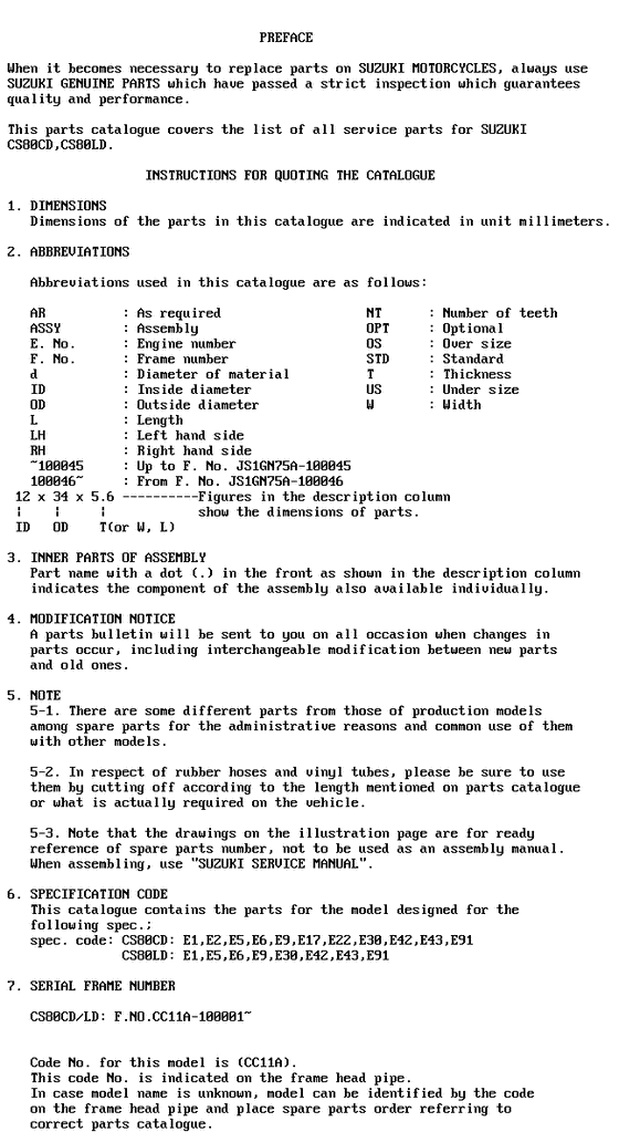 CS80 Catalog preface