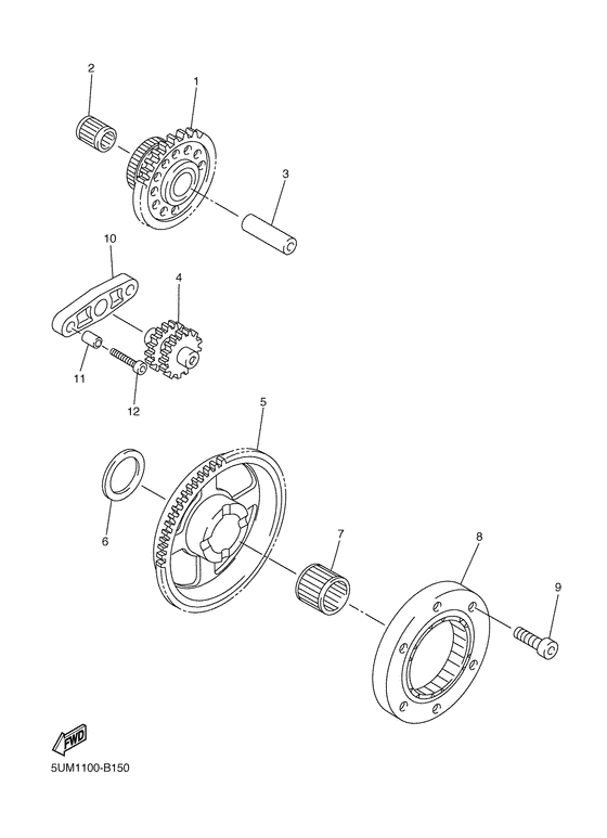 WR250F Муфта стартера