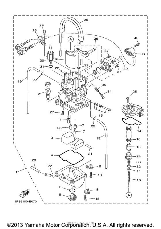 YZ250A1 Карбюратор