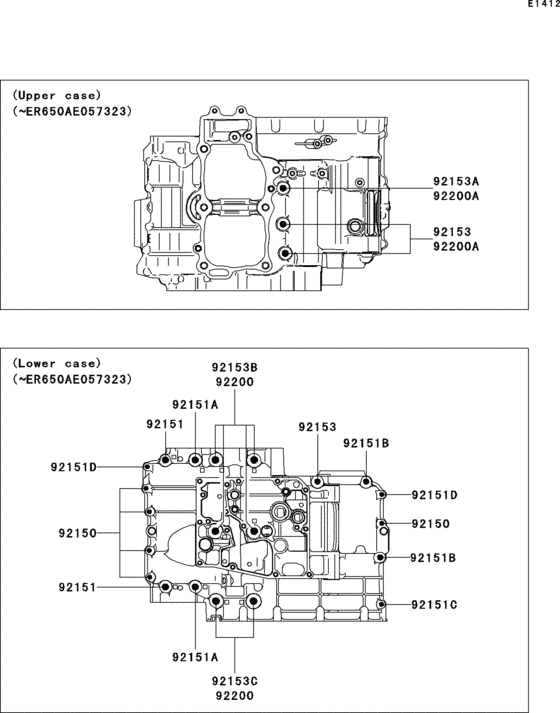 ER650 Болты крепления картера