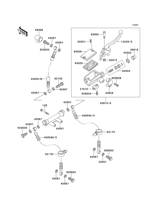 Front master cylinder(zr550-b1/b2)