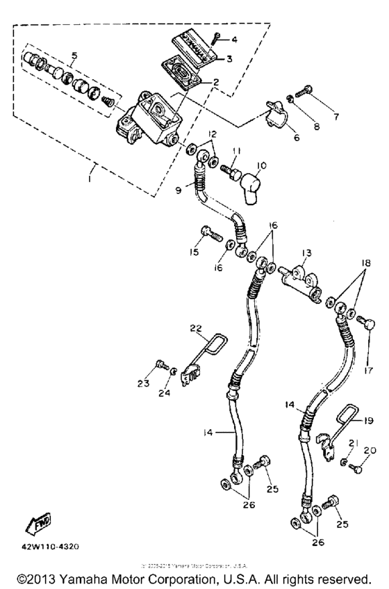 XV1100W Главный тормозной цилиндр