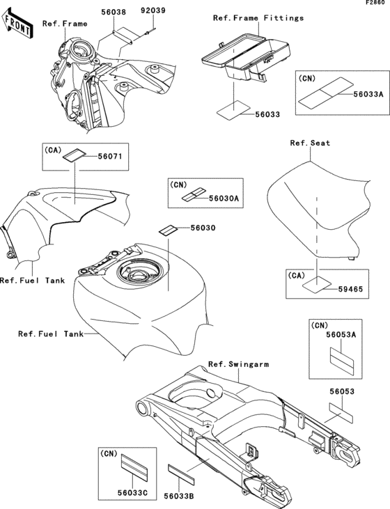 ZX1400 Лейбл предостережения