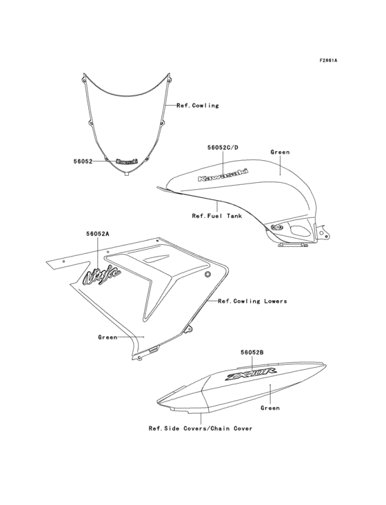 ZX1000 Decals(green)