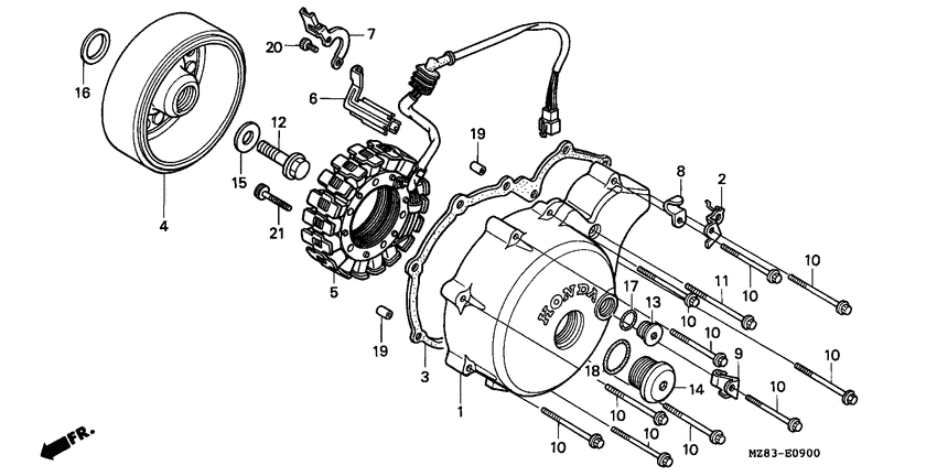 Left crankcase cover/ generator
