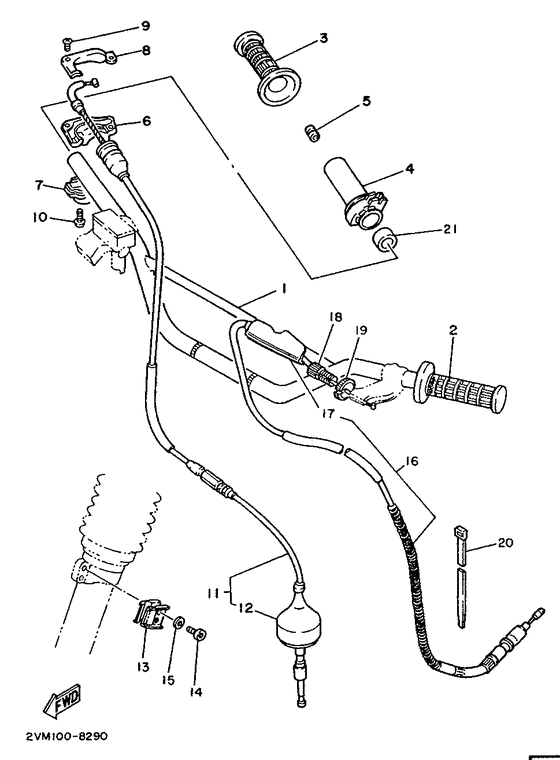 Steering handle. cable