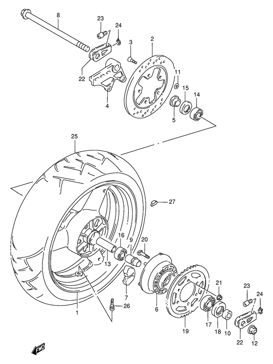 Rear wheel complete assy