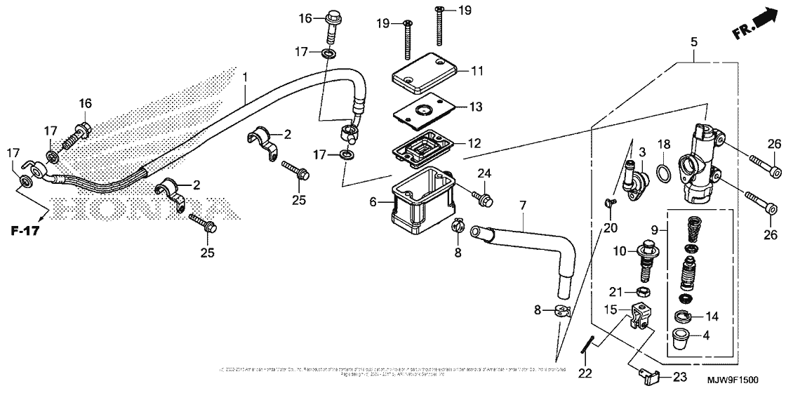 Rear Brake Master Cylinder (Cb500F)