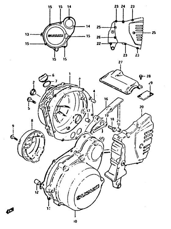 Crankcase cover ass`y  (v