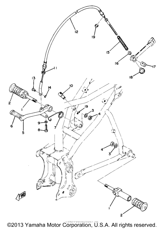 Footrest-brake pedal