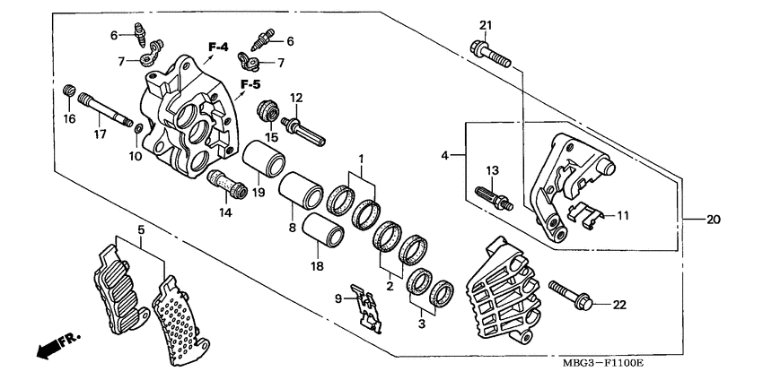 R. front brake caliper