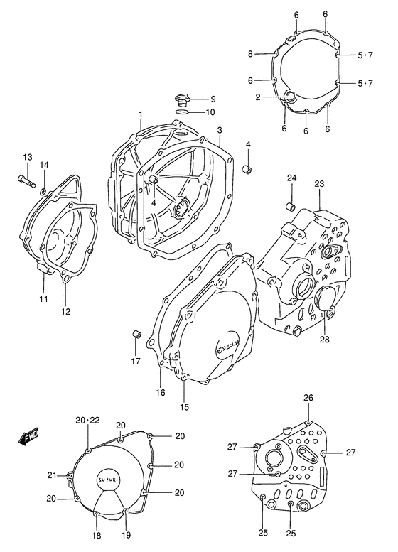Crankcase cover ass`y  (v
