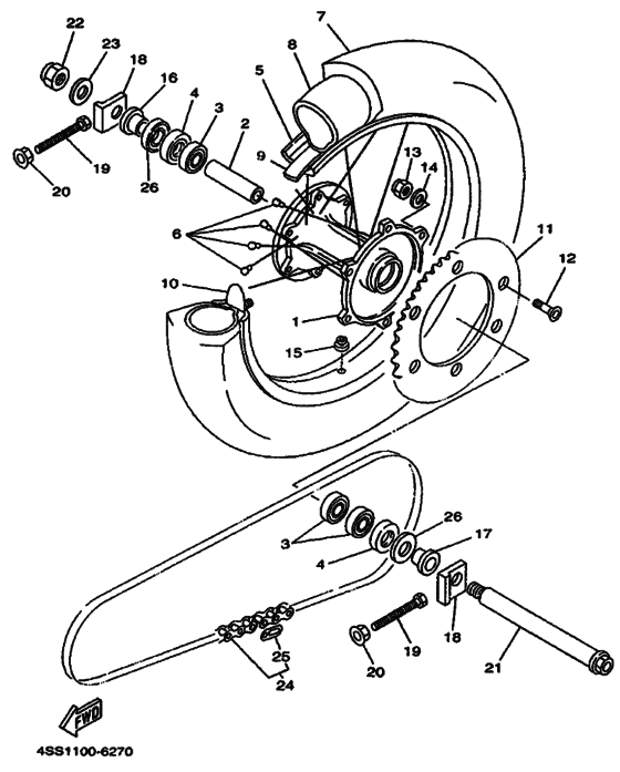 Rear wheel complete assy