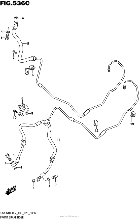 Front Brake Hose (Gsx-S1000Al7 E28)