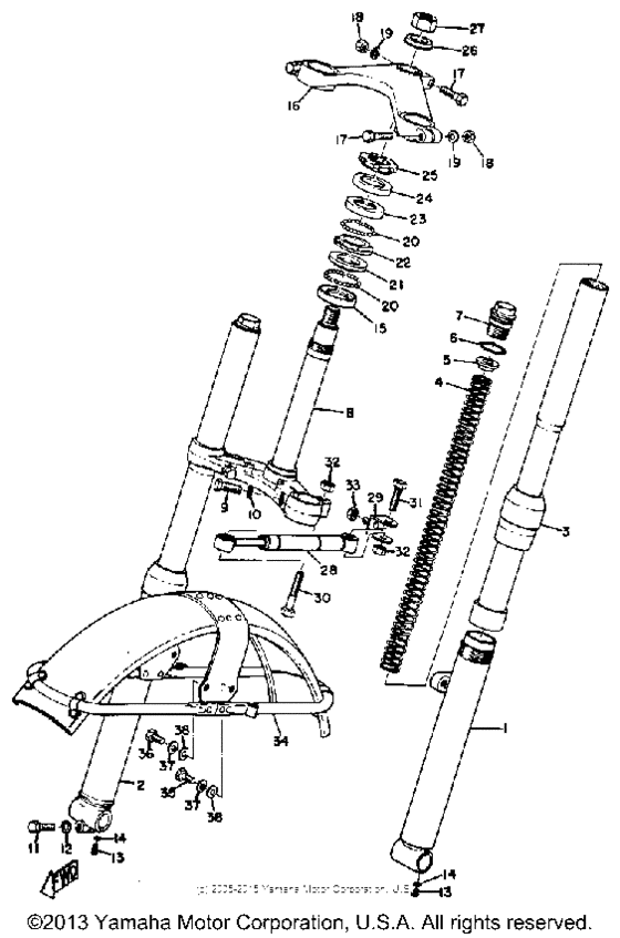 Front fork-front fender