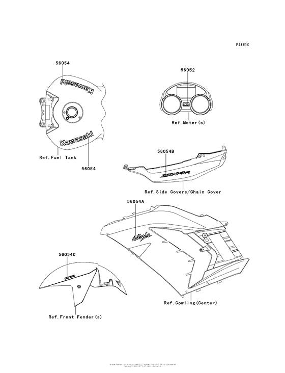 ZX1400 Decals (White)(Edf)(Ca,us)