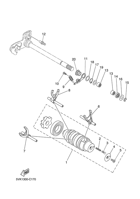 Shift cam & fork