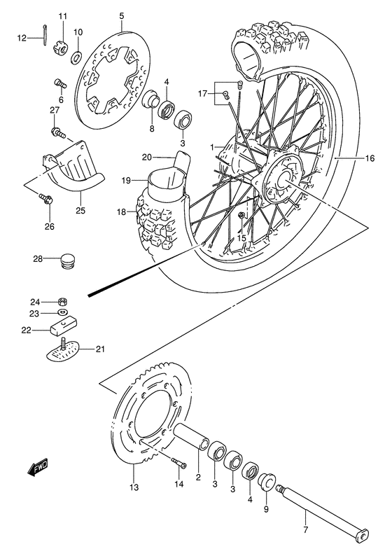 Rear wheel complete assy