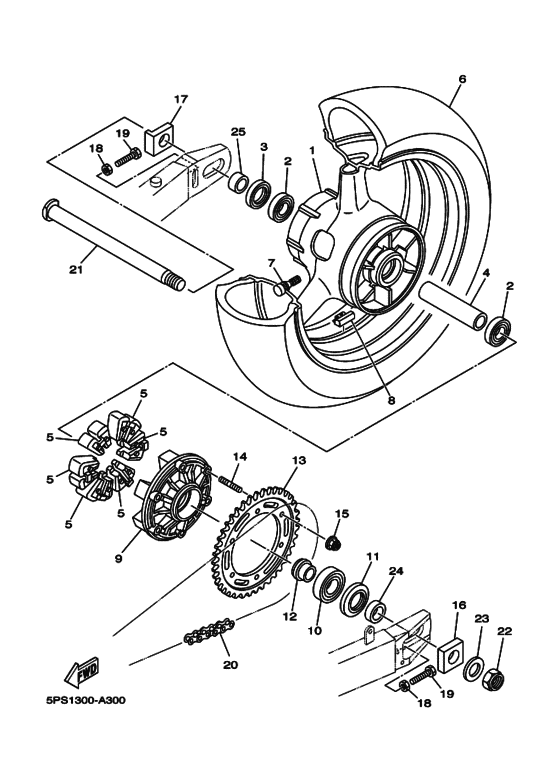 Rear wheel complete assy