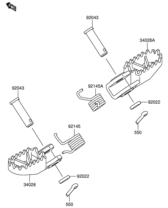 RM65 Подножки