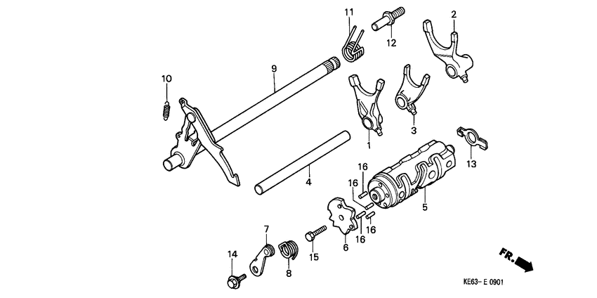 Shift drum/shift fork